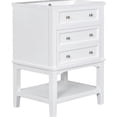 thumbnail image 3 of 24" Bathroom Vanity with Center - mounted Sink | Ideal for Upgrading Bathroom Decor | Solid Wood Frame & High - quality MDF | Easy - to - clean Ceramic Sink, 3 of 6