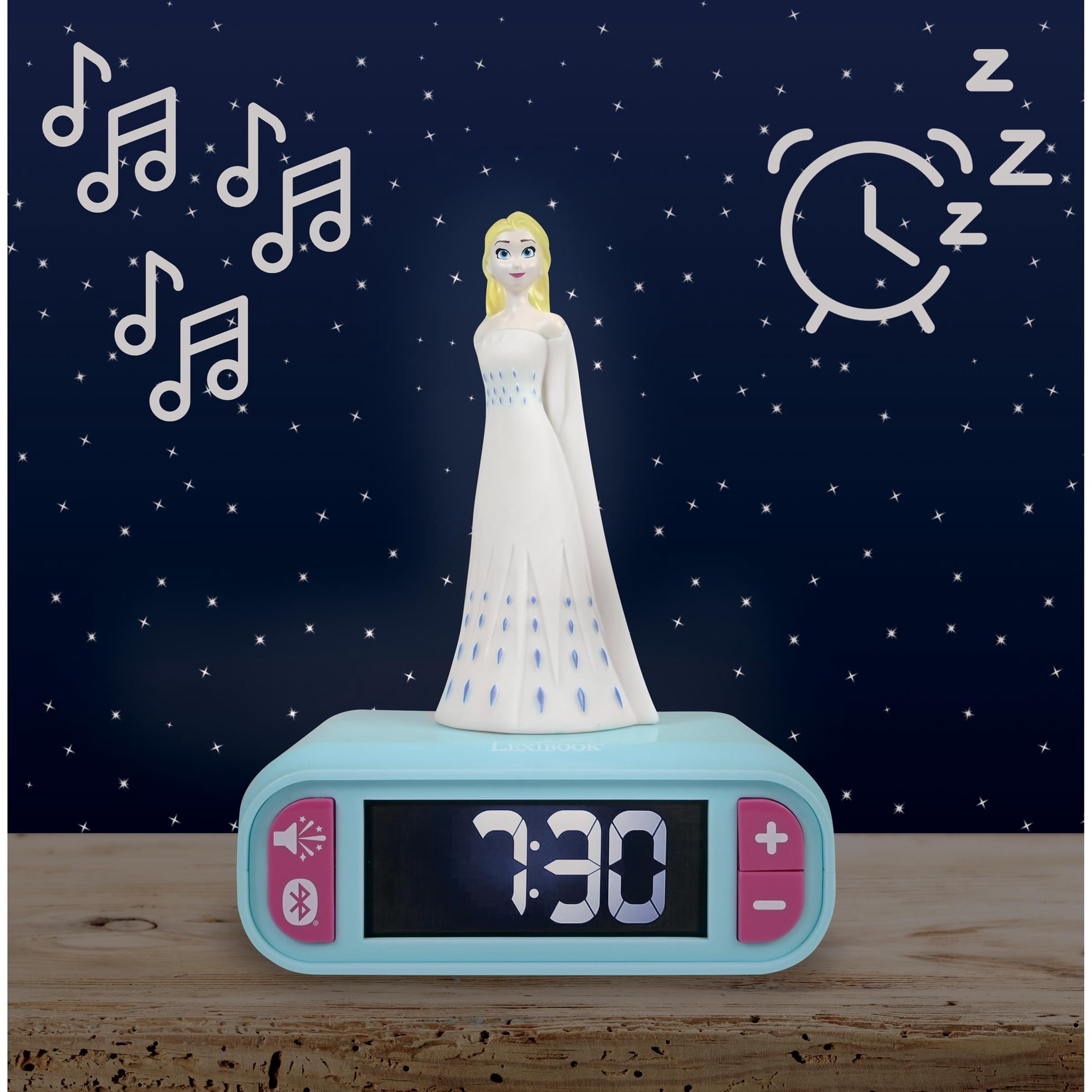 Lexibook Frozen Elsa Digital Alarm Clock with 3 D Night Light, Bluetooth photo Lexibook Frozen Elsa Digital Alarm Clock with 3 D Night Light, Bluetooth image