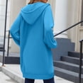 thumbnail image 5 of Long Hoodies for Women Fashion 2026 Full Zip Up Oversized Fleece Lightweight Casual Fall Jacket Coat with Pocket, 5 of 8