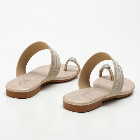 

KaLI_store Non Slip Shoes For Women Women s Sandals Wedge Summer Bohemian Hollow Out Slip On Flats Ladies Wedge Platform Sandals for Women Dressy Gold Side 7.5
