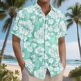 thumbnail image 2 of Yteetum Men's T Shirts Under $5.00 s Hawaiian Floral Print T Shirts Casual Button Down Short Sleeve Lapel Beach Summer T-Shirts, 2 of 7