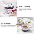 thumbnail image 4 of 1 Set of Ceramic Bowl Plate Home Tableware Set Dinner Bowl Ceramic Plate (Blue), 4 of 9