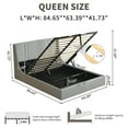 thumbnail image 4 of Zanmintaobo Queen Upholstered Platform Bed Frame,Lift up Hydraulic Storage,Linen Wingback Headboard,Wood Slats,No Box Spring Needed,Easy Assembly,Gray, 4 of 10