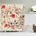 thumbnail image 4 of European Retro Flowers Leaves Shower Curtains Printrd Bathroom Curtains Waterproof Fabric, 4 of 7