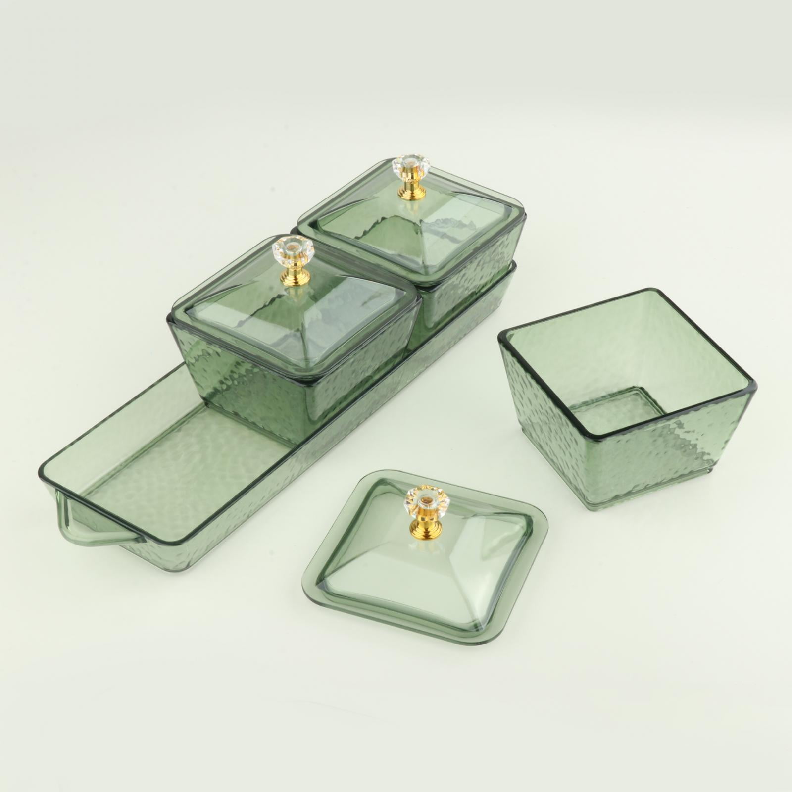 Flameer Appetizer Tray Food Storage Organizer Food Storage Box Divided Serving Container Dark Grids