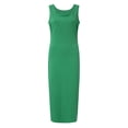 thumbnail image 4 of Women's Sexy Tank Top Bodycon Ruched Sleeveless Basic Midi Party Dress, 4 of 6