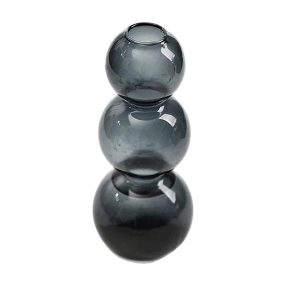REZUOFI 4 Pcs Modern Gray Glass Vase for Flowers, Decorative Vase for Tabletop Home Decor, Elegant Narrow Neck Vase for Living Room Office