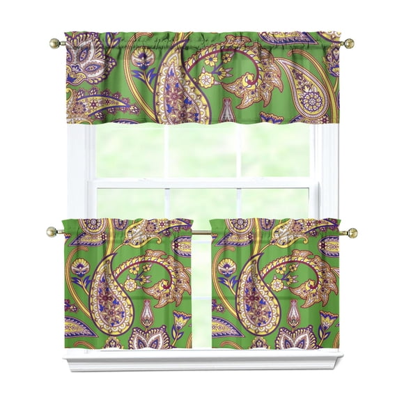 Vintage Paisley Blackout Curtains - 3-Piece Boho Room Darkening Drapes for Living Room & Bedroom