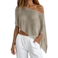 thumbnail image 3 of Breezora Women's Batwing Sleeve Crochet Knit Swimsuit Cover Up Semi Lightweight See Through Crop Top For Beach Vacation, 3 of 5