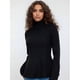 thumbnail image 5 of Suéter de Larga con Cuello Alto y Volantes para Mujer, Colección Otoño 2025 Negro L, 5 of 8