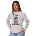 thumbnail image 4 of Keep Calm Love Dachshunds Dog Joke Long Sleeve TShirt Men Women Brisco Brands L, 4 of 5