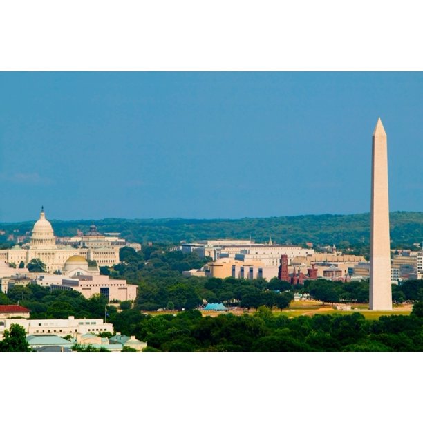 Washington D C Aerial View With Us Capitol And Washington Monument In View Poster Print By Panoramic Images 24 X 18 Walmart Com Walmart Com