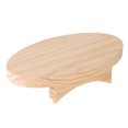 thumbnail image 2 of Mini taburete y mesa de madera maciza, soporte para exhibición de gafas de sol (mesa ovalada), 2 of 5