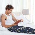 thumbnail image 6 of Picia Daisies Flowers Mens Soft Woven Cotton Elastic Waistband Sleep Pajama Pant Lounge Sleep Pant With Pockets And Drawstring-XX-Large, 6 of 9