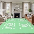 thumbnail image 2 of Laundry Washable Area Rug 5x8 Wash Dry Fold Repeat Arrows Love Heart Green Low-Profile Large Area Rugs with Non Slip Backing Indoor Floor Carpet for Entrance Living Room Bedroom Home Office, 2 of 9