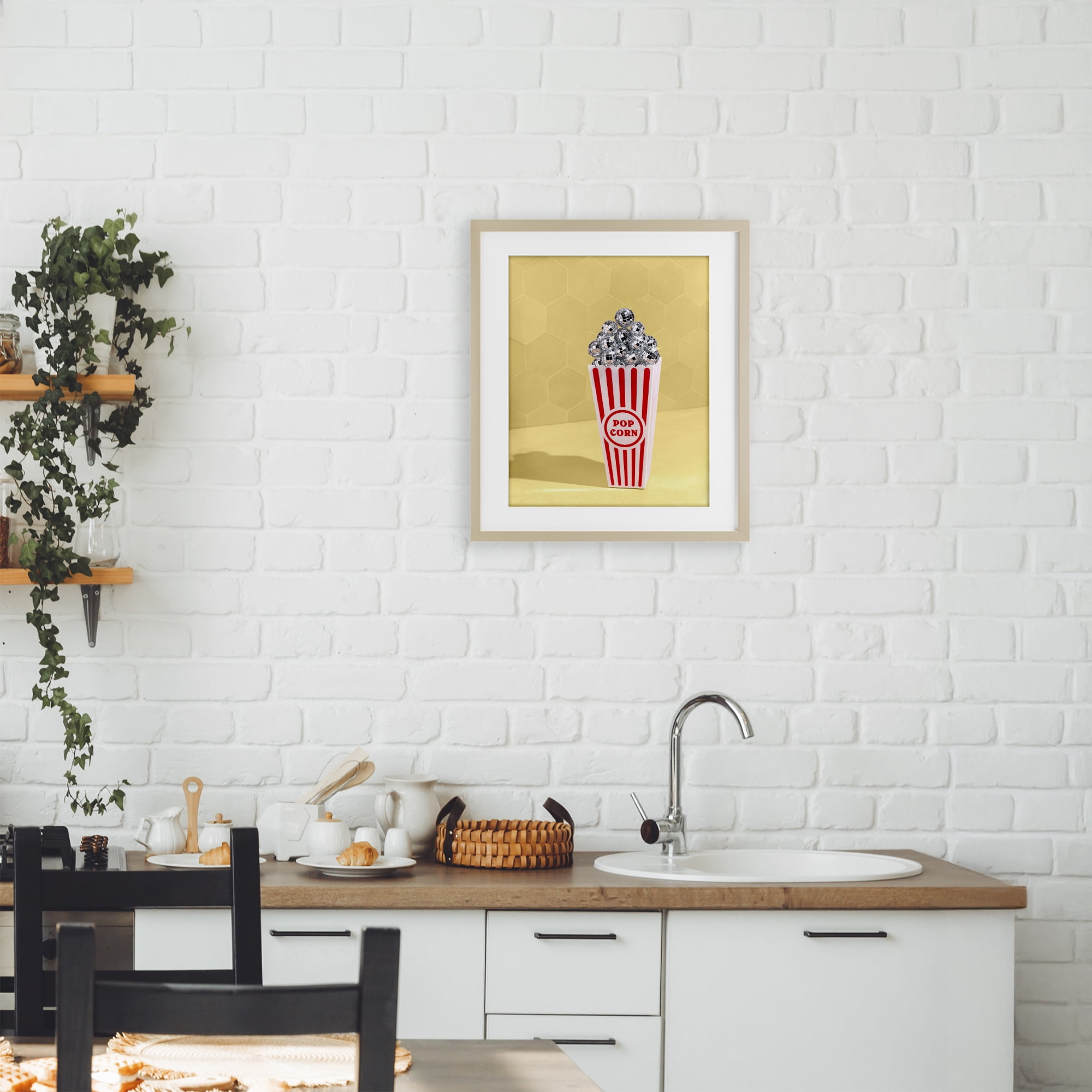 Stupell Industries Disco Filled Popcorn Birch Framed Print Under Glass, design by LISH Creative