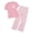 Pink, variant on LEKWK Boys Girls 2 Piece Pajama Set Short Sleeve T-Shirts and Plaid Pants Kids Comfy Lounge Tracksuits Summer Fashion Home Sleepwear 2-14Y