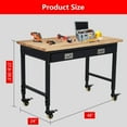 thumbnail image 6 of WhizMax 48" Adjustable Height Workbench 2000 LBS Workstation With 9.8FT Cable & Drawer & 4 Rolling Casters for Workshop Garage, 6 of 7