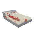 thumbnail image 2 of Ambesonne Vintage Fitted Sheet & Pillow Sham Set, Rose Antique Flowers, Full, Beige Cream Red, 2 of 2