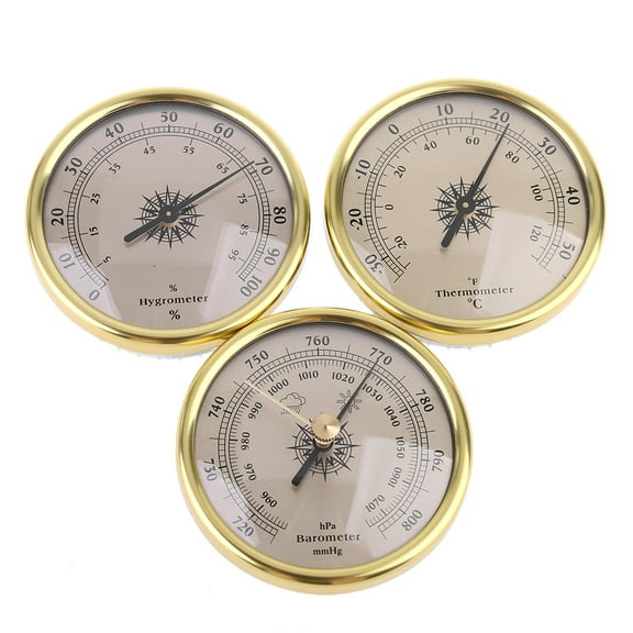 ✪ 3 IN 1 Air Pressure Gauge Thermometer Hygrometer Barometer Weather Forecast 72mm