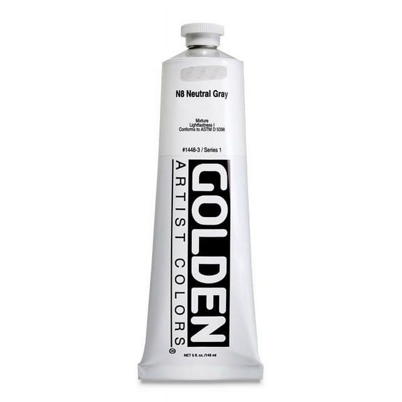 Golden Heavy Body Acrylic Paint - Neutral Gray N8, 5 oz tube