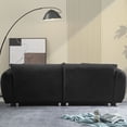 thumbnail image 4 of 87" Modern Sofa Couch for Living Room, Mid Century Lambswool Fabric 3-Sofa with Solid Wood Frame and Stable Meatal Legs Couch with 2 Pillows for Apartment, Small Space, Black, 4 of 6