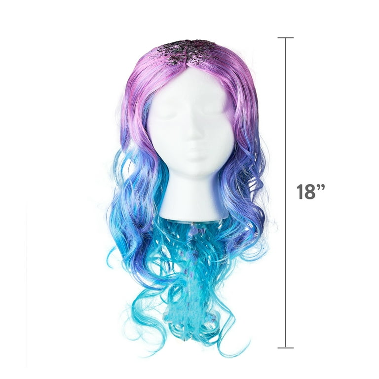 Mermaid Glitter Wig Halloween Accessory for Adults by Way to Celebrate Walmart