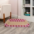 thumbnail image 4 of THE LICKER STORE Montego 27.5" Coastal Patterned Cardboard Lounge Bed Cat Scratcher with Catnip, Pink/Red, CSR1004A, 4 of 9
