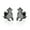 Black, variant on Stainless Steel Small Dog Stud Hypoallergenic Unisex Earrings, Silver