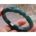 thumbnail image 2 of Certified Icy Green Burma Natural A JADE Jadeite Snake Flower Bangle Bracelet 57 mm 655990 TN, 2 of 13
