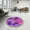 thumbnail image 4 of Ahgly Company Machine Washable Indoor Rectangle Transitional Purple Area Rugs, 7' x 10', 4 of 7