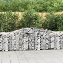 vidaXL Arched Gabion Baskets 3 pcs 157.5"x19.7"x31.5"/39.4" Galvanized Iron