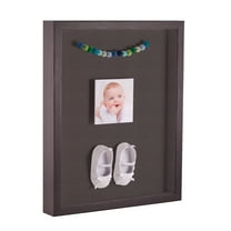 ArtToFrames 10x10 Inch Shadow Box Picture Frame, with a Melinga Oak Gray 1 Wide Shadowbox frame and Chestnut Mat Backing (4657)