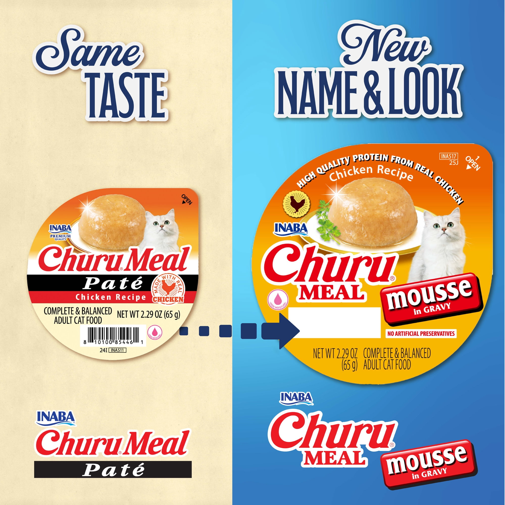 (12 pack) INABA Churu Meal Mousse Adult Wet Cat Food, 2.29 oz cup, 1-count, Chicken Recipe