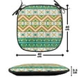 thumbnail image 4 of Colorful Chair Seating Cushion Set of 2, Colorful Local Motif Pattern Print, Seat Pads for Office with Anti-slip Backing, 16"x16", Pistachio Green Orange, by Ambesonne, 4 of 7