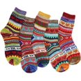 thumbnail image 3 of 5 Pairs Womens Wool Socks Thick Knit Vintage Winter Warm Cozy Crew Socks, 3 of 6