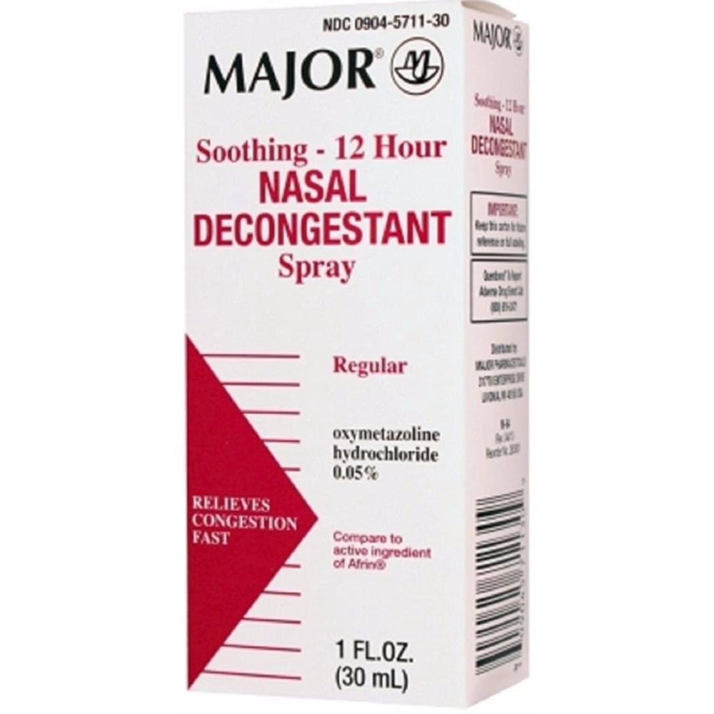 Major Soothing 12 Hour Regular Nasal Decongestant Spray, 1 Fl. Oz