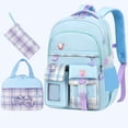 thumbnail image 2 of HJYCHN Backpack for Lightweight 3 Piece Set Ergonomic Large Capacity Daypack for Girls Kids 5-15 Years School Backpacks Blue M, 2 of 9