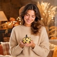 thumbnail image 7 of Orangide Halloween Decor Ceramic Pumpkin Decor Glossy Black Yellow Polka Hand Pumpkins Tabletop Ornaments for Mantel Shelf Fall Tiered Tray Home (S), 7 of 7
