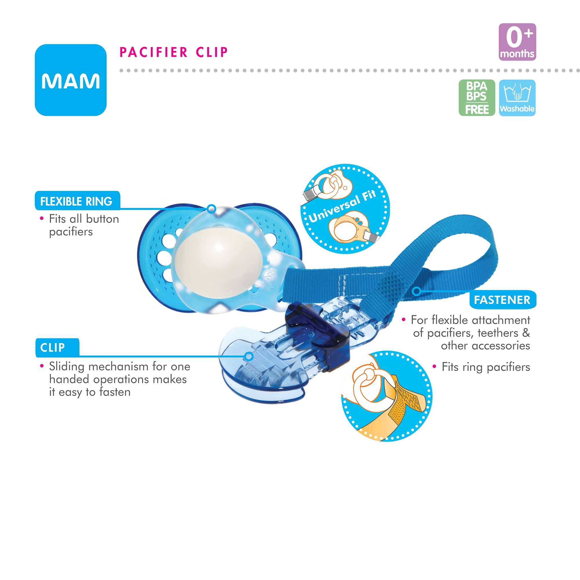 ♡mam♡ MAM Pacifier Clips, Baby Pacifier Clip, ?I Love Daddy? Design