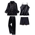 thumbnail image 2 of BONIXOOM Pajamas For Women Christmas Pajamas For Family Sleepwear Drawstring Long Sleeve Sleep Shorts Solid Black XXL, 2 of 7