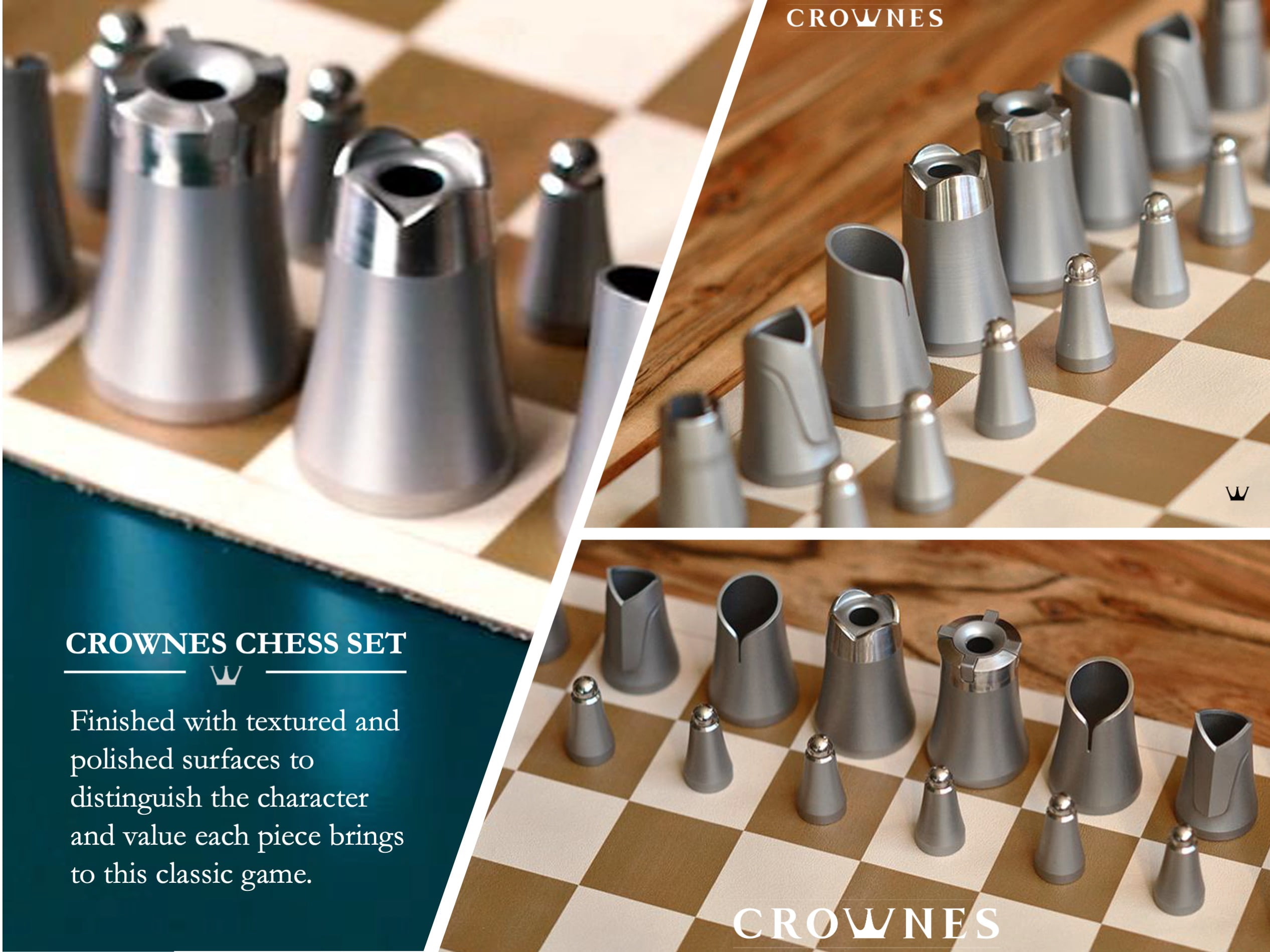 Crownes Chess Set – Compact Magnetic Travel Chess Game, Nesting Piece Design Modern, Portable, Roll-Up Storage Tube, Gift for Chess Enthusiasts & Travelers