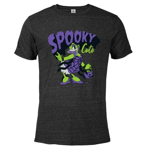 Disney Daisy Duck Halloween Spider Web Costume Spooky Cute - Short Sleeve Blended T-Shirt for Adults - Customized-Black Snow Heather