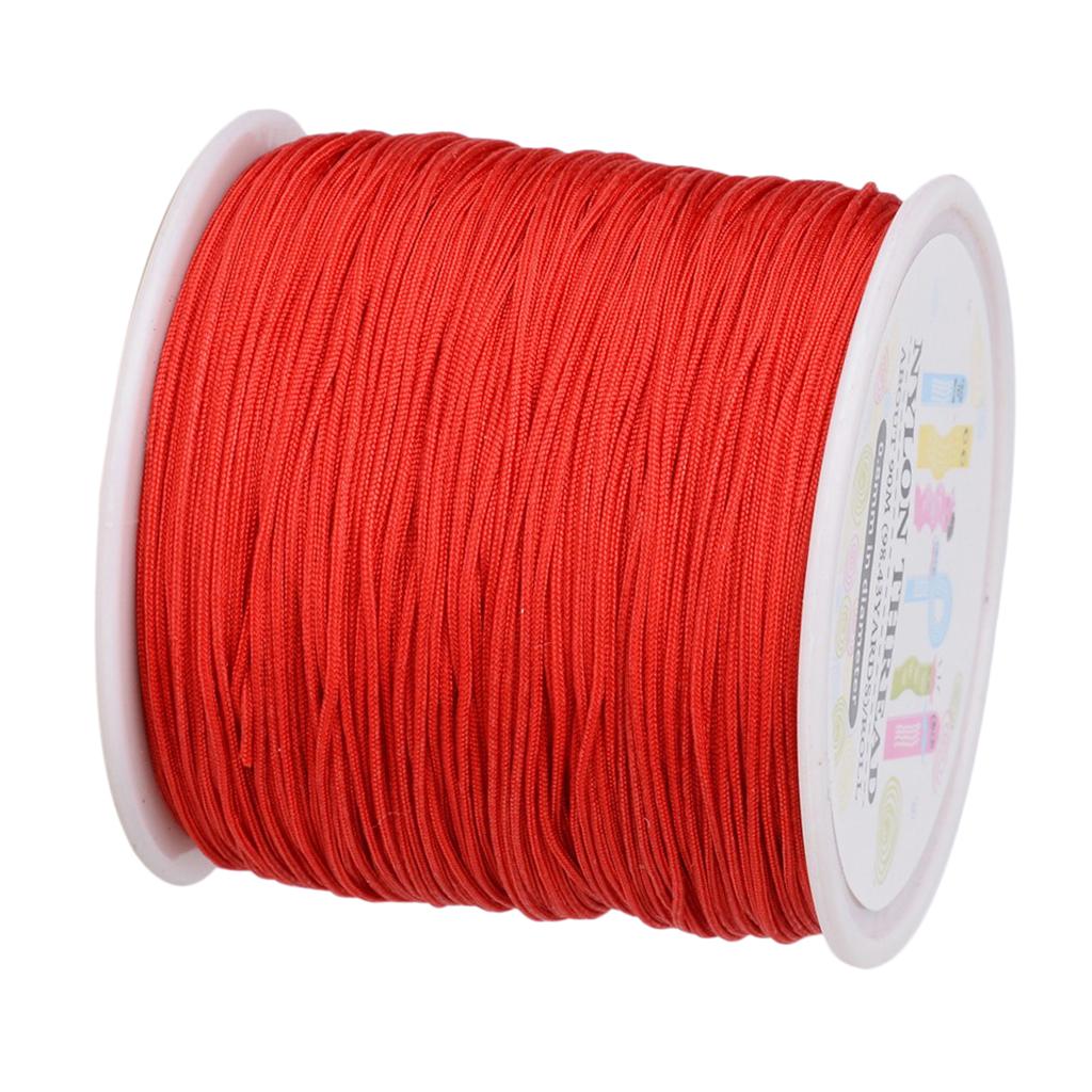 90m / Roll Macrame Cord Nylon Cord Braided St Bead Thread 0.8mm Red