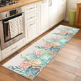 thumbnail image 2 of Runner Rug 2 x 6 Ft, Summer Ocean Washable Non-Slip Floor Mat for Kitchen Hallway/Entryway, Watercolor Coastal Coral Shell Seaweed Beige Long Kitchen Runner Area Rugs for Living Room, Low-Profile, 2 of 8