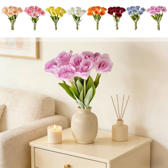 Artificial Silk Flower Bouquet with Plastic Stems for Home Decor and Wedding Centerpieces, Realistic Fake Floral Arrangement for Vases and Photography Props, Vsgery