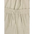 thumbnail image 3 of Ma Croix Womens Premium Capri Linen Resort Pants Relaxed Fit Elastic Waist Cropped Trousers with Pockets, 3 of 7
