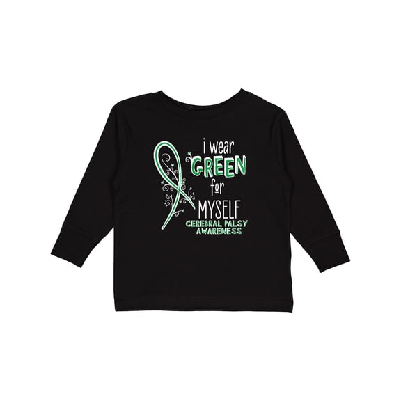 Inktastic I Wear Green for Myself- Cerebral Palsy awareness Boys or Girls Long Sleeve Toddler T-Shirt