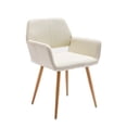 thumbnail image 5 of SUGIFT Small Modern Living Dining Room Accent Chairs Fabric Mid-Century Upholstered Side Seat Club Guest with Metal Legs Legs (Beige), 5 of 5