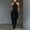 Black, variant on Women's Minimalist Solid Color Cross Halter Jumpsuit – Backless Tie Waist Wide Leg with Side Pocket Black，L